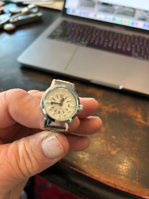 VINTAGE Crystal Flip Watch Vintage Custom Bucherer Crystal settings Flip Top Cuff  main image 3