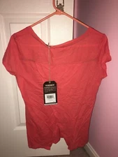 Toad&Co Spiced Coral Red Tissue Crossback Organic Cotton-Blend Tee Women NWT New