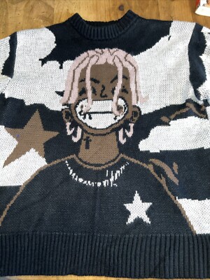 ZSM Studio Sweater L Large Black White Anime Lil Uzi | eBay