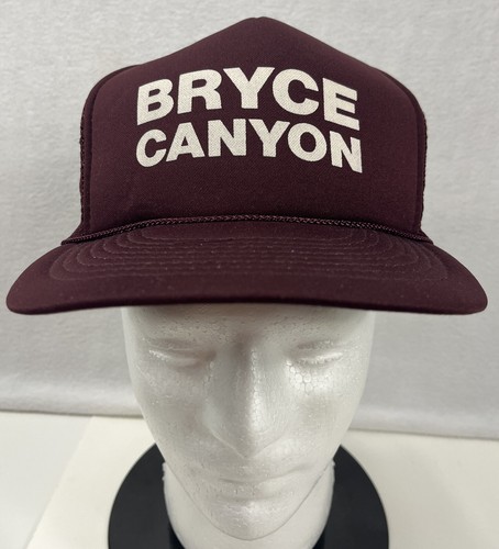 BRYCE CANYON Burgundy Mesh Trucker SnapBack Hat Cap Designer Pro