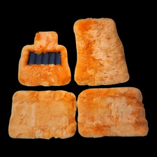 Genuine Sheepskin Orange  Floor Mats fits Bentley Flying Spur Mulliner Speed