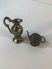 pair of metal miniatures ,pitcher and tea pot