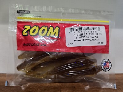 The New Zoom Super Salt Plus 5'' Winged Fluke  Biwako Wagasaki Color! 