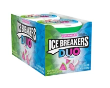 ICE BREAKERS DUO Watermelon Flavored Sugar Free Breath Mints, 1.3 oz Tins (8 Ct)