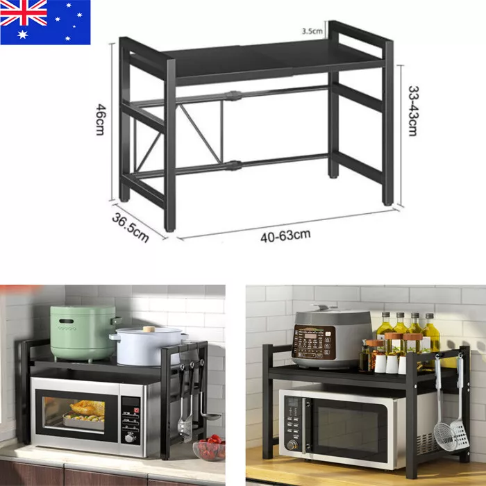 2 Tier Microwave Oven Shelf Rack Stand Storage Organizer Kitchen