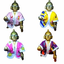 Cotton Summer Night Suit/Pant Shirt for Laddu Gopal Ji  Pack of 4, Size 1 