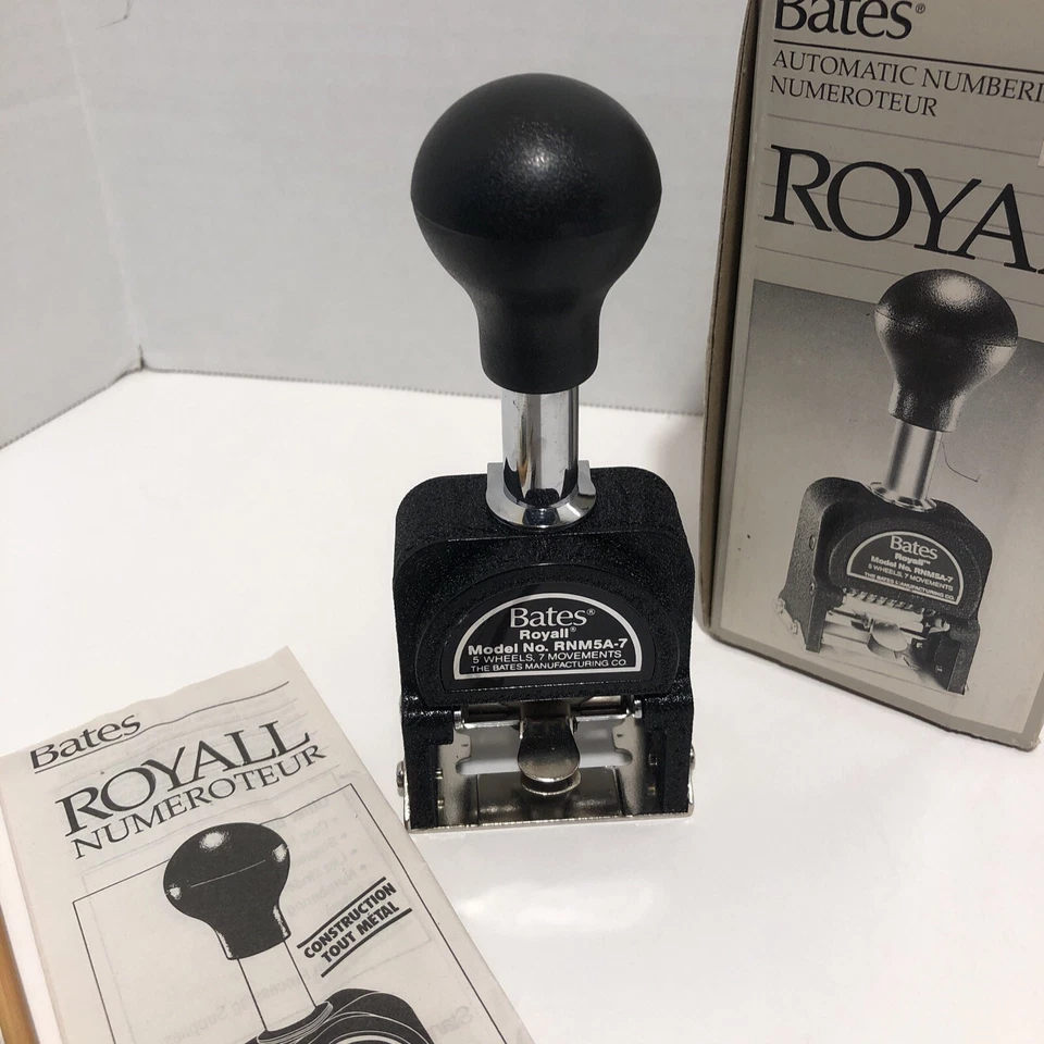 Vintage Bates Royall Numbering Machine Automatic Numbering Stamp NEW RNM5A-7 - Image 2 of 4