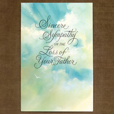 Vintage Rust Craft SYMPATHY Greeting Card, LOSS OF FATHER, Memories, Cloudy Sky