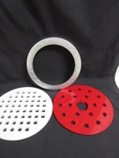 Mrs Andeson's Tin Pie Crust Shield & 2 Plastic Pie Design Pieces Apple & Sq, Ex!