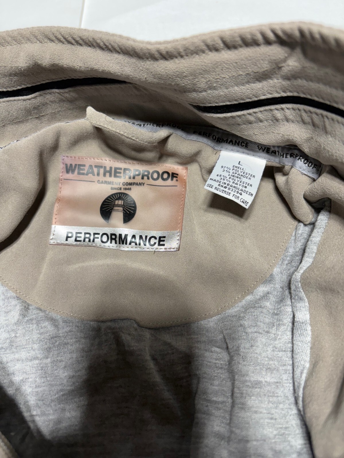 Weatherproof Performance Jacket Gray Size Large 9… - image 3