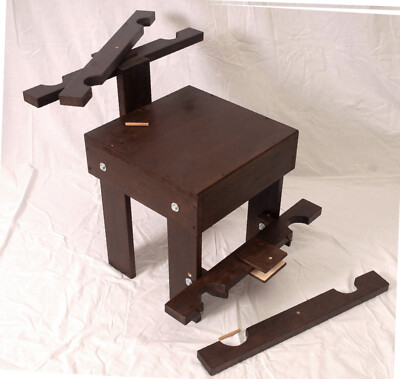 Bondage Chair with Wrist and Ankle stocks - Demountable - BDSM Dungeon