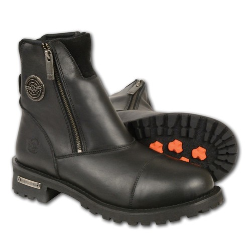 MILWAUKEE LEATHER MEN'S CLASSIC HARNESS MOTORCYCLE BOOTS SIDE ZIPPER