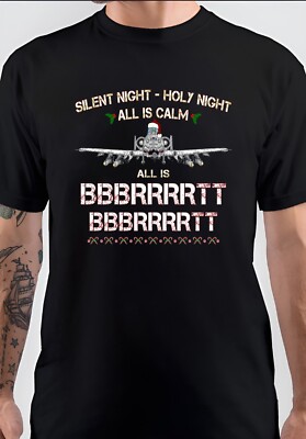 NWT A-10 WARTHOG Silent Night Christmas Air Space Unisex T-Shirt