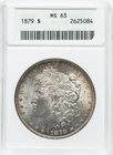 1879 ANACS MS 63 Morgan Silver Dollar BEAUTIFUL ALL ORIGINAL COIN