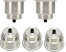 5 Pack Stainless Steel Cup Drink Holder With Drain For Marine Boat Rv Camper