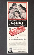 1941 Baby Ruth Bar Advertisement Dionne Quints First Candy Photo Vtg Print AD