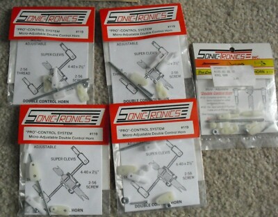 Lot of 5 RC Part Packs Sonic-tronics Pro Control System Micro Adj Doubl Horn NIP