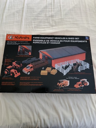 New Ray Kubota Farm Equipment Vehicles & Shed Set - 77700-07898 - Picture 4 of 14