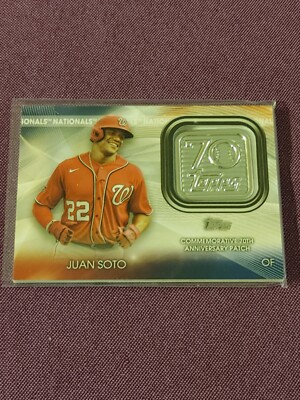 2021 Topps Commemorative 70th Anniversary Patch Juan Soto #T70P-JS (3193)
