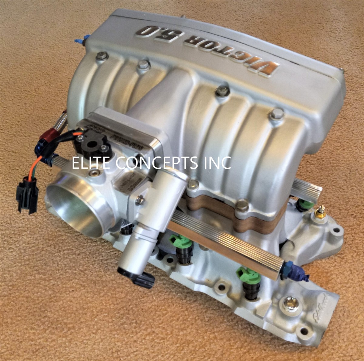 EDELBROCK VICTOR 5.0 INTAKE, T/B, INJECTORS, FUEL RAIL, 86 87-93