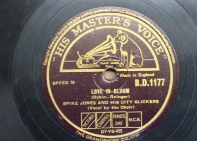 78rpm SPIKE JONES love in bloom / blowing bubble gum