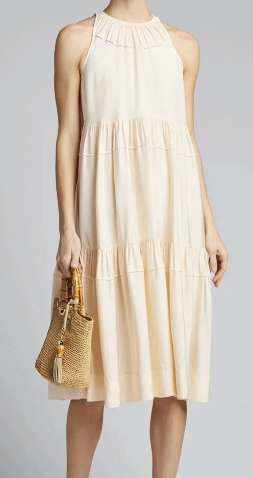 Rosetta Getty White Ruffle Maxi Dress