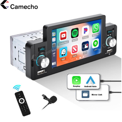 5'' Autoradio 1 Din Apple Carplay/Android Auto Navi Touchscreen Bluetooth FM USB