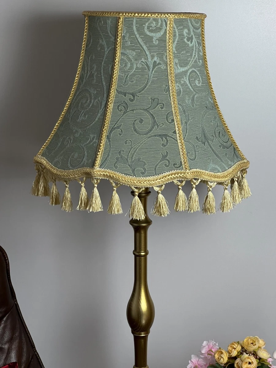 Green lampshade for floor sales lamp