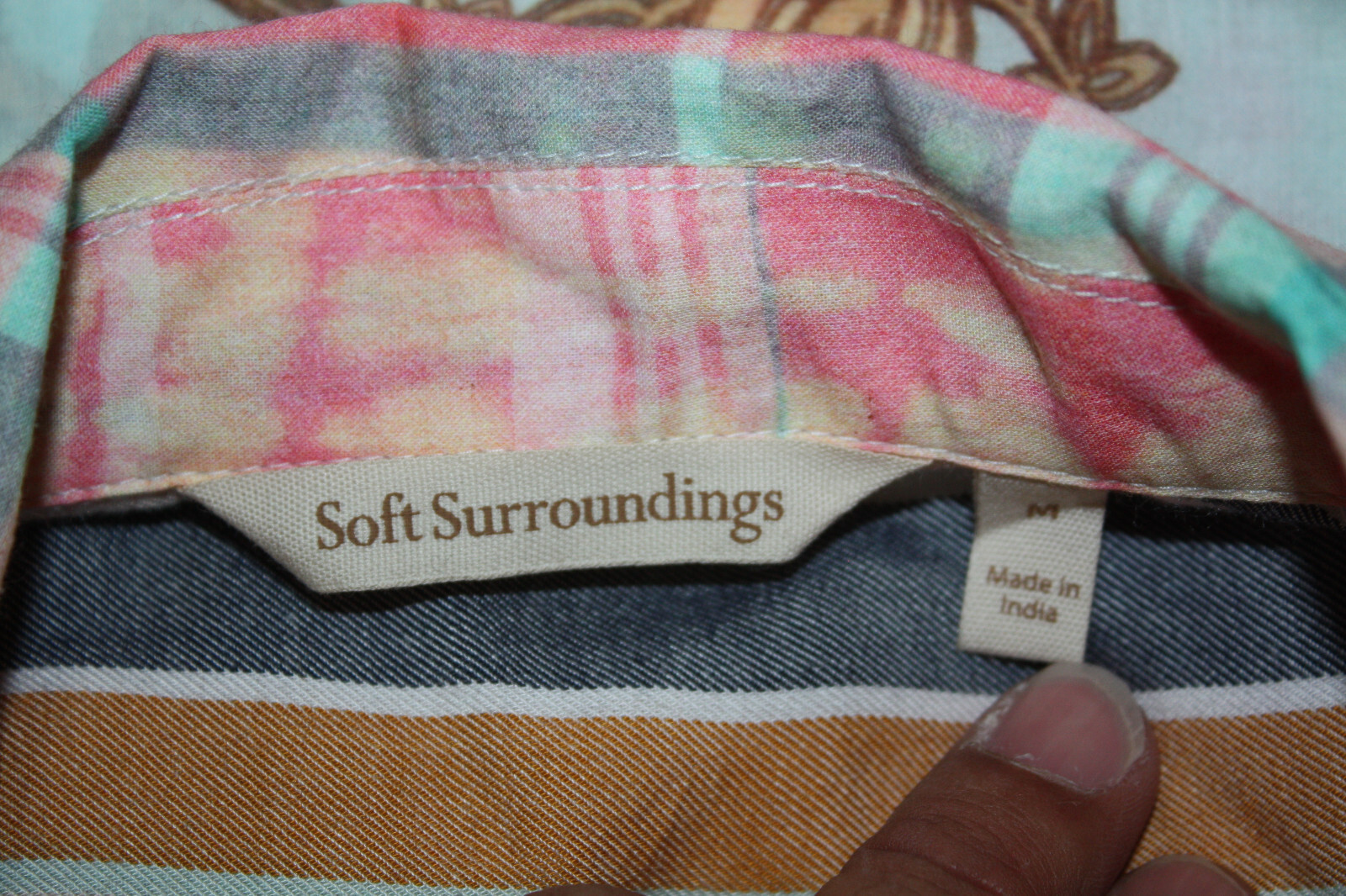 Soft Surroundings Sz M Patchwork Button Front Tun… - image 6