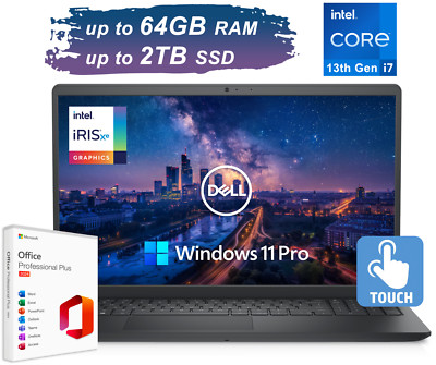 2026 Dell Inspiron 15 Touch Laptop 10-Core Intel i7, Up to 64GB RAM 2TB SSD Pro