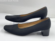 Authentic Salvatore Ferragamo Womens Black Block Pump Heels Size 9.5 B Damaged