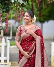 Designer Sari Bollywood Bridal Silk Saree Blouse South Indian Party Wear Saree