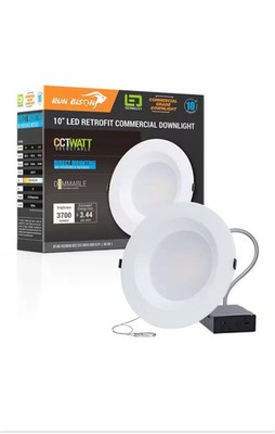 Run Bison 10'' CCT & Wattage Selectable New Construction or Remodel IC Downlight