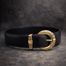 Western Belt Buckle Set   Antique Brass Finish