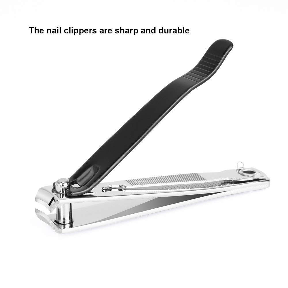 Large Nail Clippers Set 2 Pcs Stainless Steel Curved Blade Fingernail Toenail