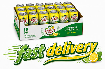 Canada Dry Lemon Lime Sparkling Seltzer Water, 12 fl oz, 18 Pack Cans 