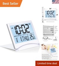 Digital Travel Alarm Clock - Battery Operated with Large Display  Snooze Mode
