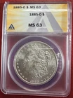 1885-O Morgan Silver Dollar ANACS. MS-63. Free Shipping