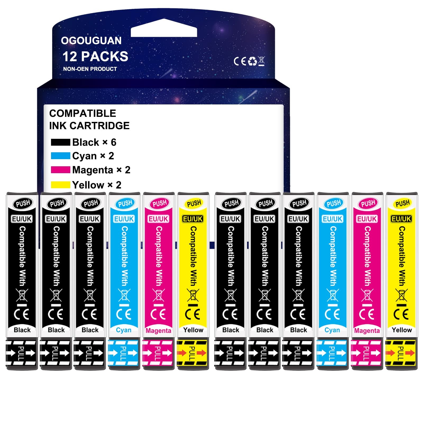 Cartouches Expression Home XP-5200 pack de 12 recharges encre noire et couleur XL