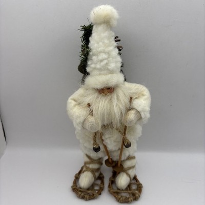 Tina Mitchell TJ Santa Rustic White Outfit with Snowshoes and Backpack