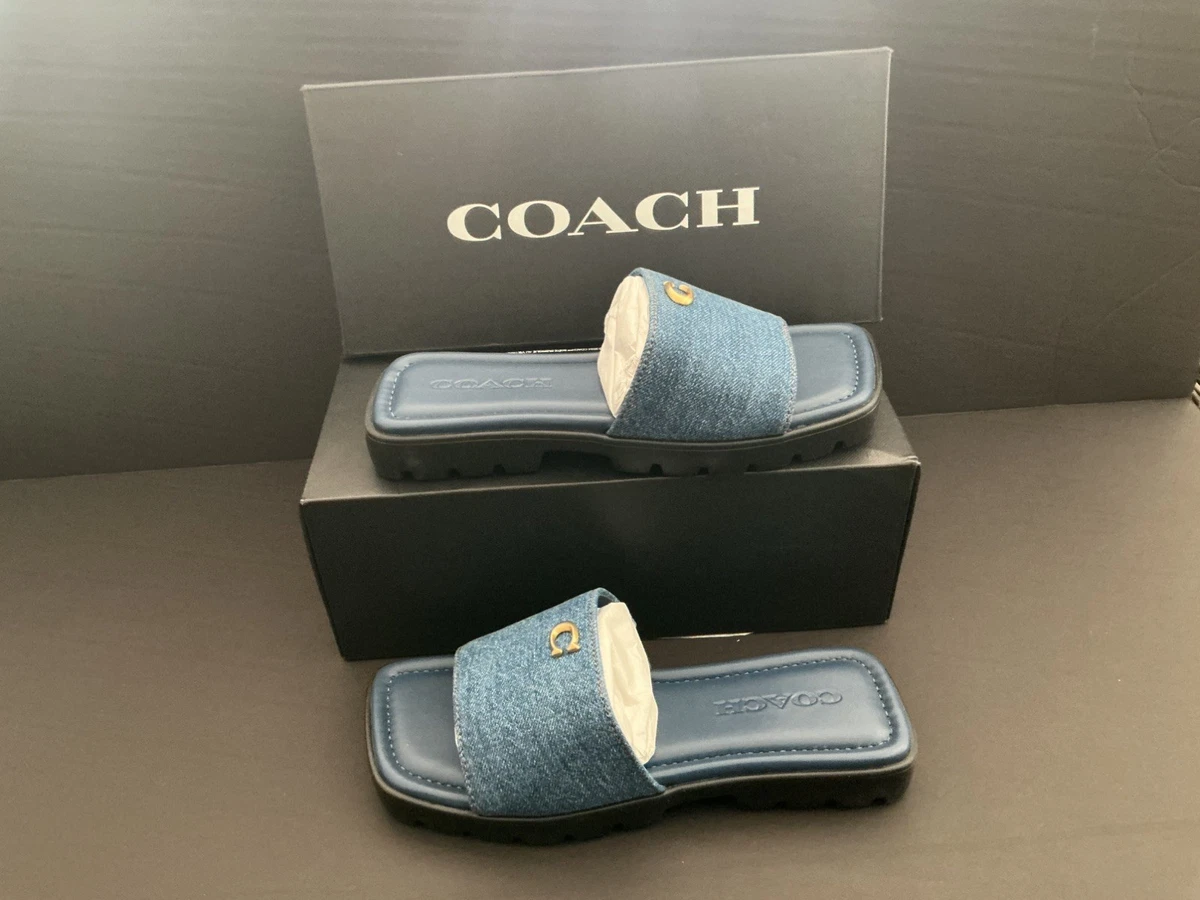 Coach Leather Upper Slide Sandals for Women for sale | eBay
