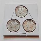 AU 1941 Silver Mercury Dime set!  3 Coins  1941 P 1941 S 1941 D.    A195