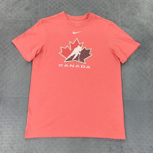 Canada Hockey T Shirt Nike Center Swoosh Athletic Cut Short Sleeve Men Medium