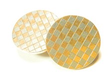 7/8 in. Unusual Mostly Platinum 6K Gold Checkerboard Cufflinks 25.6 Grams 1032.72 per troy oz