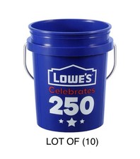 Lot Of 10 Lowes Celebrates 250 USA Mini Blue Bucket w/ Lid Americana Food Grade