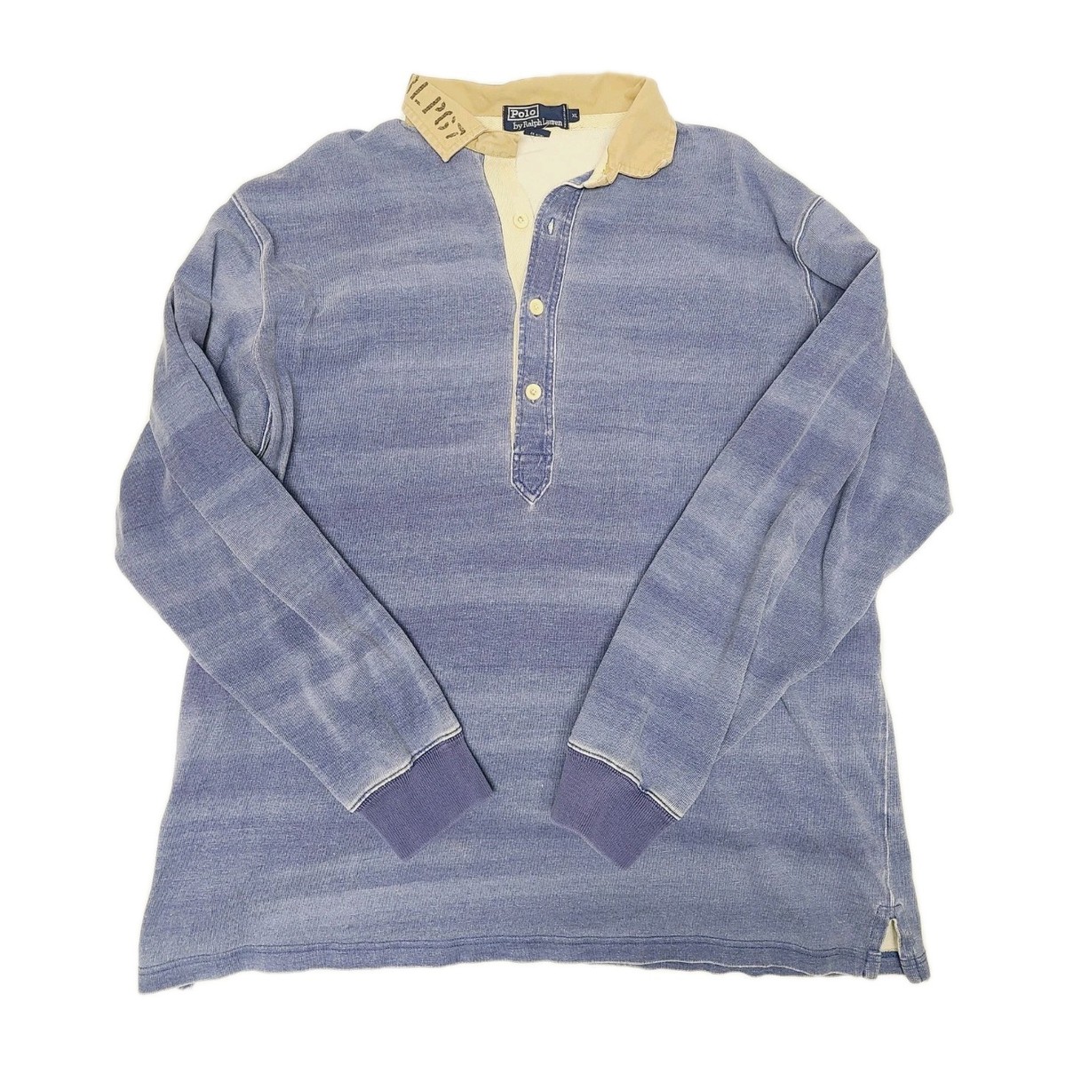 Polo Ralph Lauren 67 Rugby Shirt Mens XL Blue Patina Vintage 90s