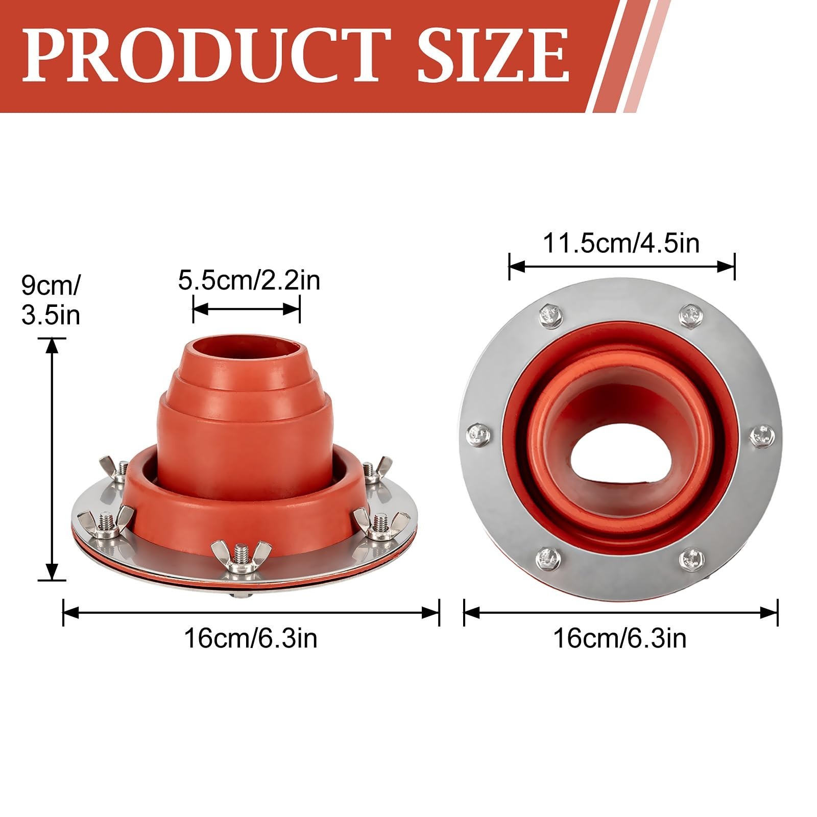 Tent Stove Jack Kit, Silicone High Temp Flexible Roof Jack Pipe Boot Metal Roofi