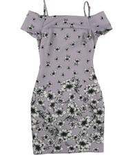GUESS Womens Removable Straps Off-Shoulder Dress, purple, 0