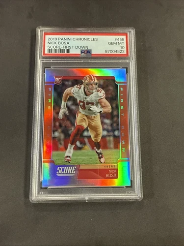 2019 Panini Chronicles Nick Bosa Score - First Down PSA 10 Rookie /10