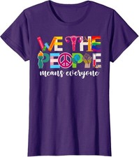 We The People Means Everyone USA LGBTQ Pride Ladies' Crewneck T-Shirt